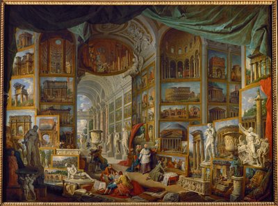Galerij van uitzichten op het oude Rome ... door Giovanni Paolo Pannini or Panini