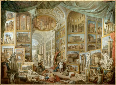 Galerij van een verzamelaar. Galerij van uitzichten op het oude Rome door Giovanni Paolo Pannini