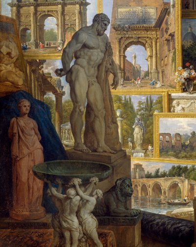Galerij van bezienswaardigheden van het oude Rome, in opdracht van patroon Abt de Canillac door Giovanni Paolo Pannini