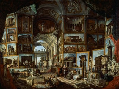 Imaginaire galerij van uitzichten op het oude Rome, ca. 1756 door Giovanni Paolo Pannini