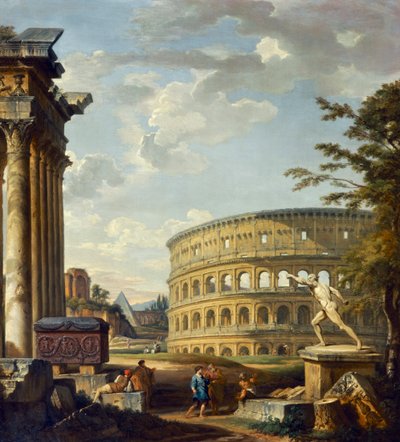 Romeins Landschap met het Colosseum door Giovanni Paolo Pannini