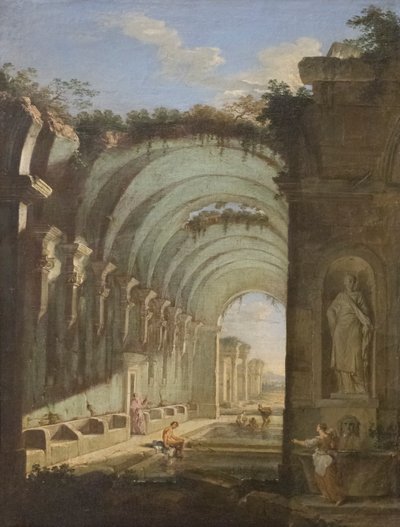 Ruïnes met thermen door Giovanni Paolo Pannini
