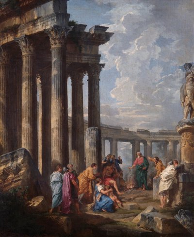 Sint Paulus op Malta Grijpt de Adder door Giovanni Paolo Pannini