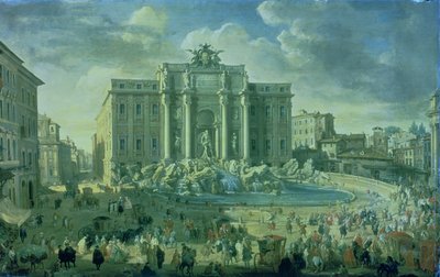 De Trevifontein in Rome door Giovanni Paolo Pannini