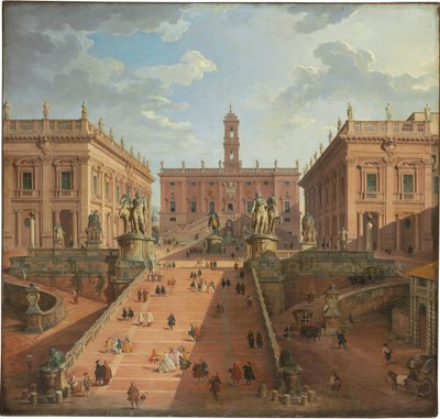 Uitzicht op het Campidoglio, Rome, 1750 door Giovanni Paolo Pannini