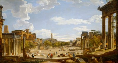 Uitzicht op het Forum Romanum, 1735 door Giovanni Paolo Pannini