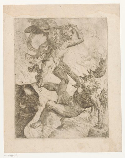 Aartsengel Michaël in gevecht met de duivel door Giovanni Pietro Possenti