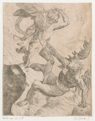Aartsengel Michaël in gevecht met de duivel door Giovanni Pietro Possenti