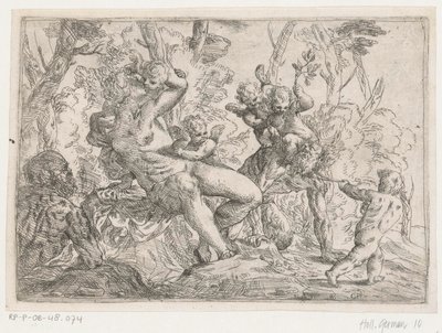 Een sater door putti en Venus gevangen door Giovanni Pietro Possenti