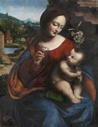 Maagd en Kind met een Lelie, c.1510-20 door Giovanni Pietro Rizzoli (attr. to) Giampietrino