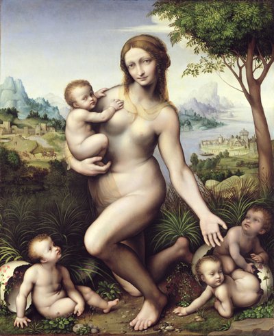 Leda met haar kinderen door Giovanni Pietro Rizzoli Giampietrino