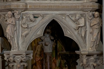 De preekstoel in de Kerk van Sant