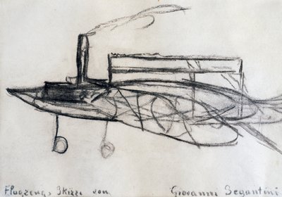 Vliegtuigschets door Giovanni Segantini