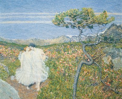 Liefde bij de Bron van het Leven (detail) door Giovanni Segantini