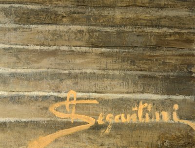Handtekening van de schilder (detail) door Giovanni Segantini