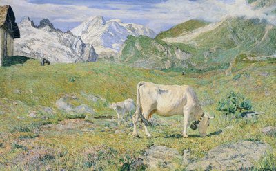 Lenteweiden door Giovanni Segantini (1858-1899) door Giovanni Segantini