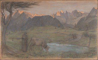 Studie voor "La Vita door Giovanni Segantini