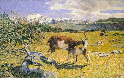 De Alpen in mei door Giovanni Segantini