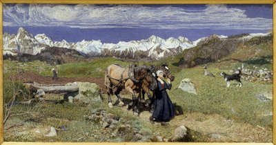 De Alpen in de lente door Giovanni Segantini