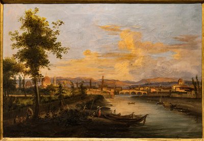 Uitzicht op de Arno, c.1850 door Giovanni Signorini