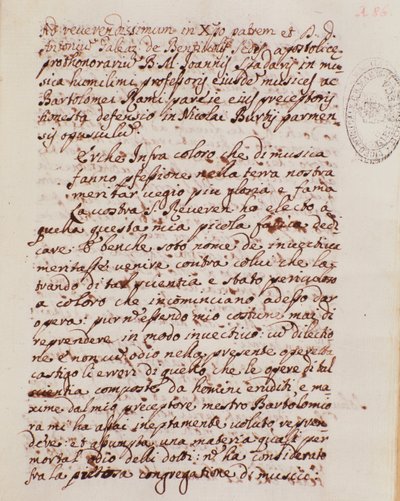 Handgeschreven pagina van een verdrag over muziek door Giovanni Spataro door Giovanni Spataro
