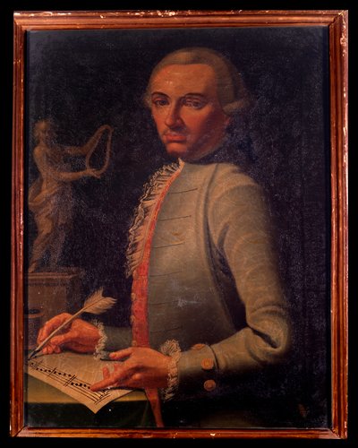 Portret van de Oostenrijkse componist en harpist Christian Joseph Lidarti (1730-1793) door Giovanni Stella