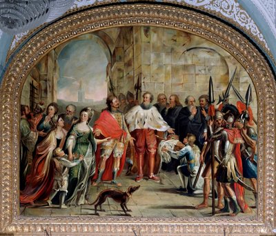 James I van Cyprus wordt vrijgelaten door de doge van Genua Leonardo Montaldo, in 1383 door Giovanni and Tagliafichi Emanuele David
