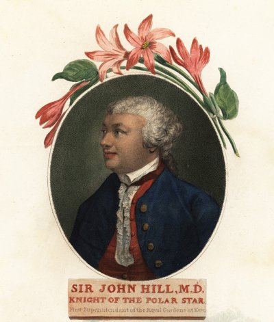 Portret van Sir John Hill, natuuronderzoeker en botanicus door Giovanni Vendramini