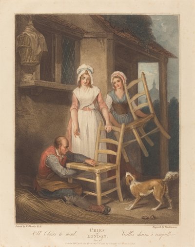 Oude Stoelen om te Repareren door Giovanni Vendramini after Francis Wheatley
