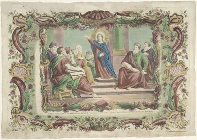 Christus tussen schriftgeleerden in tempel door Giovanni Volpato (possibly)