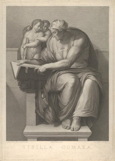 De Cumaeïsche Sibylle naar de fresco van Michelangelo in de Sixtijnse Kapel, 1784-90 door Giovanni Volpato