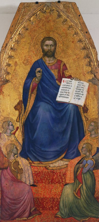Christus op de troon aanbeden door engelen door Giovanni da Milano door Giovanni da Milano