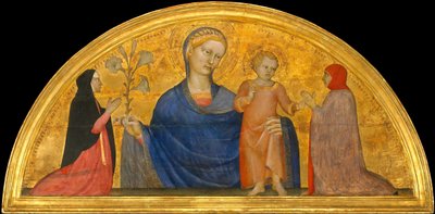 Madonna en kind met schenkers, ca. 1365 door Giovanni da Milano