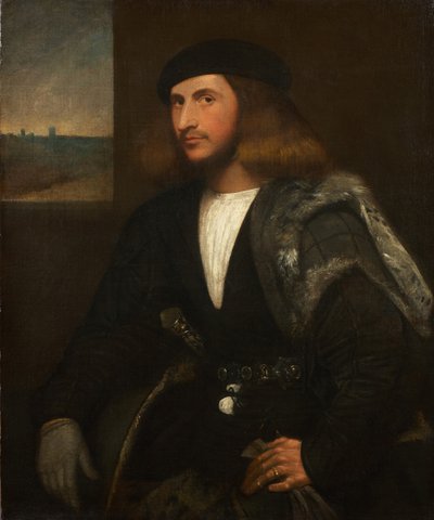 Portret van een Venetiaanse edelman door Giovanni de Busi Cariani