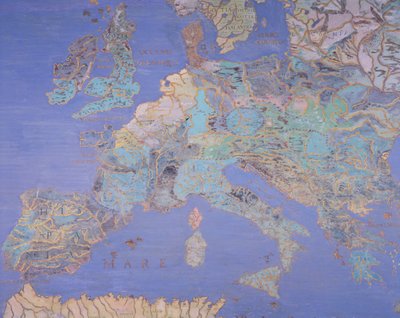 Kaart van zestiende-eeuws Europa, uit de 