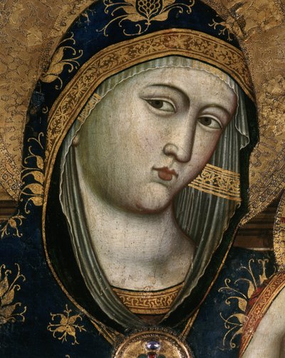 Maagd en Kind, detail door Giovanni del Biondo dal Casentino