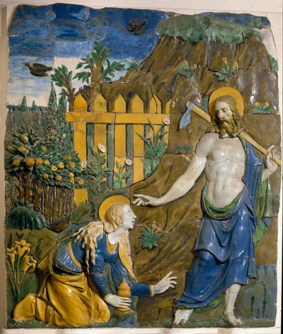 Noli Me Tangere Keramisch Reliëf door Giovanni della Robbia (1469-1529) Florence, Museo Nazionale del Bargello door Giovanni della Robbia