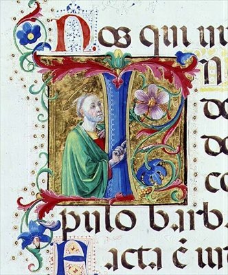 Ms 542 f.44v Geïllustreerde initiaal 