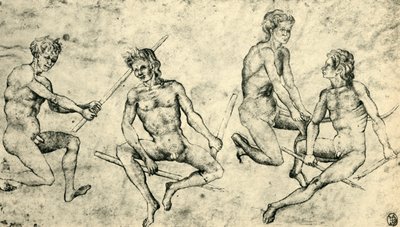 Vier naakte mannen, midden-late 15e eeuw door Giovanni di Paolo