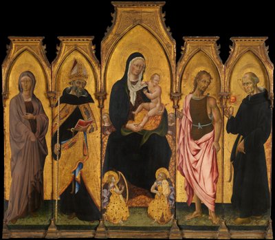 Madonna en Kind met Heiligen, 1454 door Giovanni di Paolo