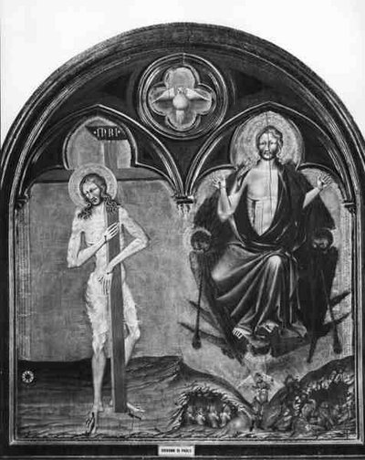 Christus Lijdend en Christus Triomferend door Giovanni di Paolo di Grazia