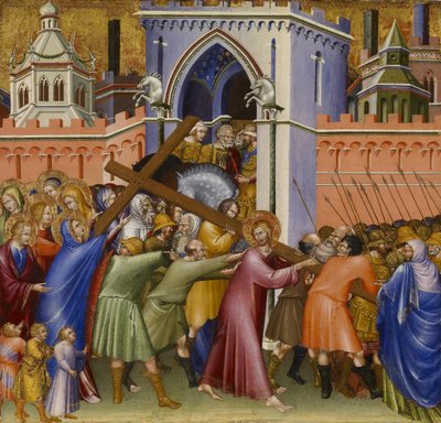 Christus op weg naar Golgotha, van het Malavolti altaarstuk, 1426 door Giovanni di Paolo di Grazia