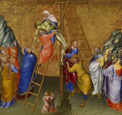 De kruisafneming, van het Malavolti altaarstuk, 1426 door Giovanni di Paolo di Grazia