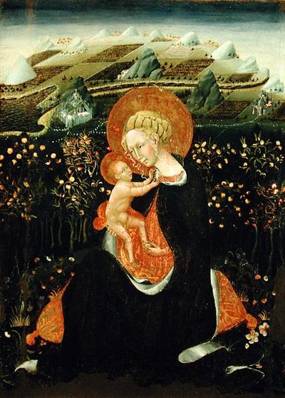 Madonna van Nederigheid, ca. 1450-60 door Giovanni di Paolo di Grazia