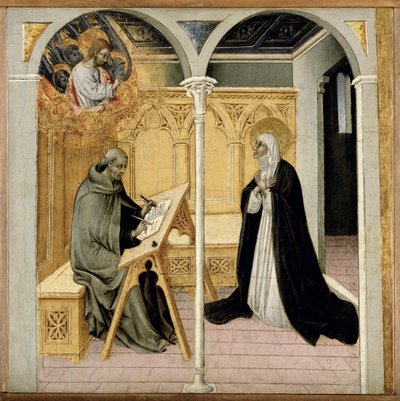 St. Catharina van Siena dicteert haar dialogen, c.1447-61 door Giovanni di Paolo di Grazia