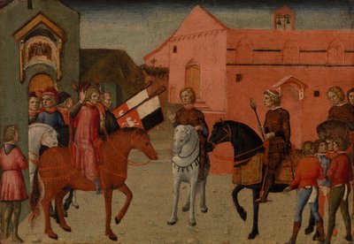 Sienese regeringsfunctionarissen ontvangen een ambassade door Giovanni di Pietro