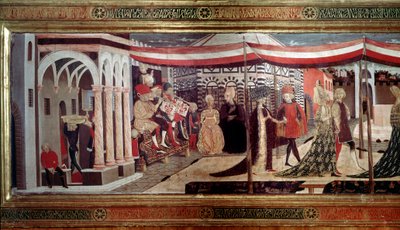 Renaissance huwelijksceremonie (detail) door Giovanni di Ser Giovanni Scheggia