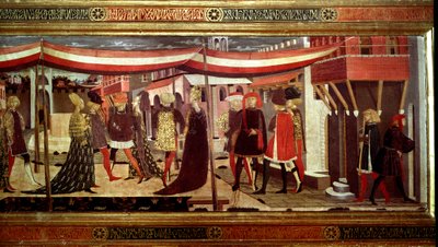 Renaissance huwelijksceremonie (detail) door Giovanni di Ser Giovanni Scheggia