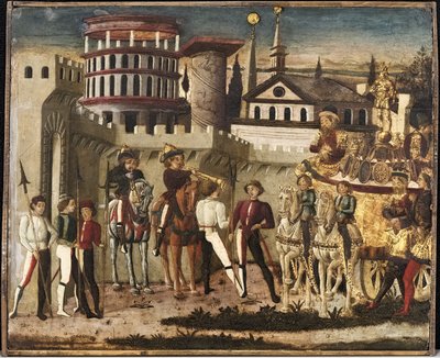 Scène van een Oude Triomf door Giovanni di Ser Giovanni Scheggia