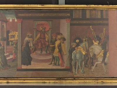 Het verhaal van Trajanus en de weduwe (detail) door Giovanni di Ser Giovanni Scheggia